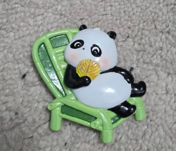 Lazy Panda on Bamboo Lounge Chair Fridge Magnet