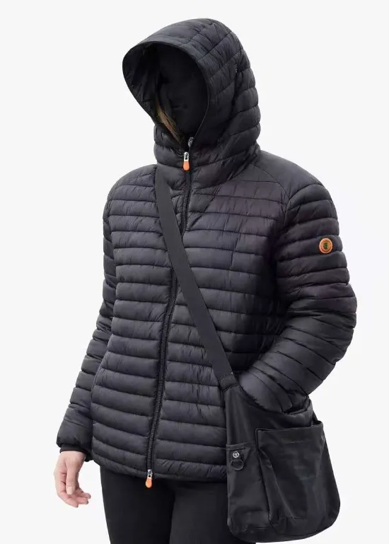 Man's Save the Duck Ultra Light Puffer Jacket XXL Black Plumtech Packable Eco Gorpcore