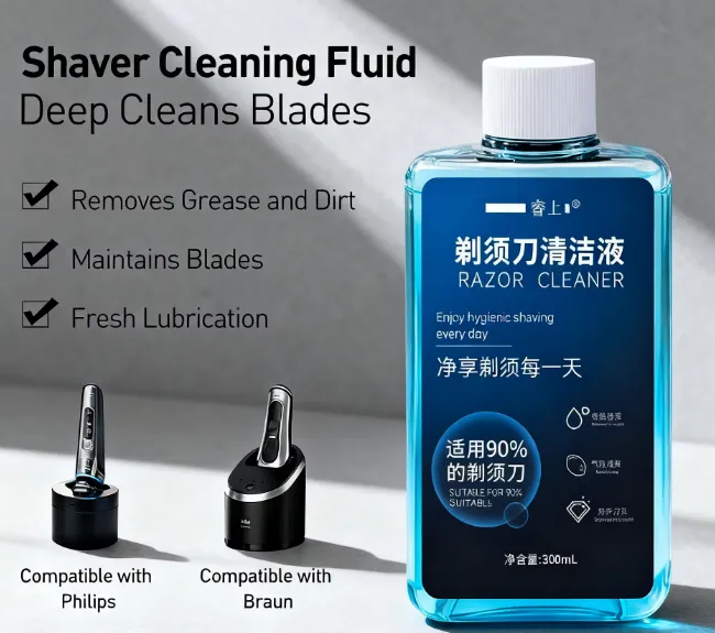 Shaver Cleaning Fluid Renew Cartridge Clean Stubble Germ off the Shaver Head 300ML